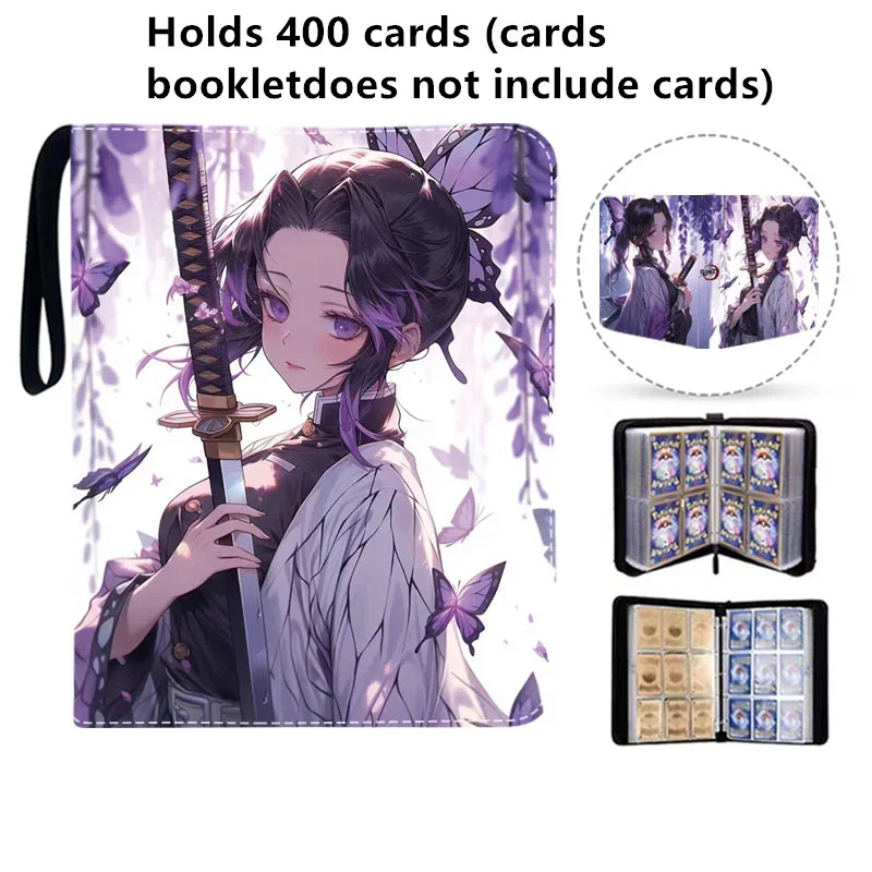 New 400 PCS 900 PCS Cards Album Book Anime Demon Slayer Collection Card Zipper Game Cards Binder Holder Gifts for Kids