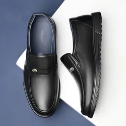 Round Toe Social Shoe Male Black Loafers Shoes Men's Formal Italian Luxury Designer Clothing Cheap Clearance 2025 Trend Footwear