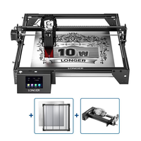 LONGER RAY5 10W LASER ENGRAVING MACHINE Quick Focus Wifi Control with 500mm(19.69inch) Honeycomb Panel and Rotary Roller
