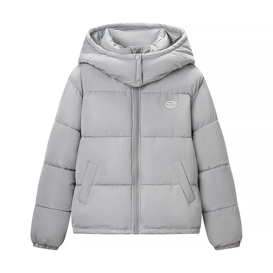 Oversized Puffer Women Jackets Coat Print Hooded Zipper Parka Coats Loose Mid‐Length Warm Winter Outerwear With Big Pockets