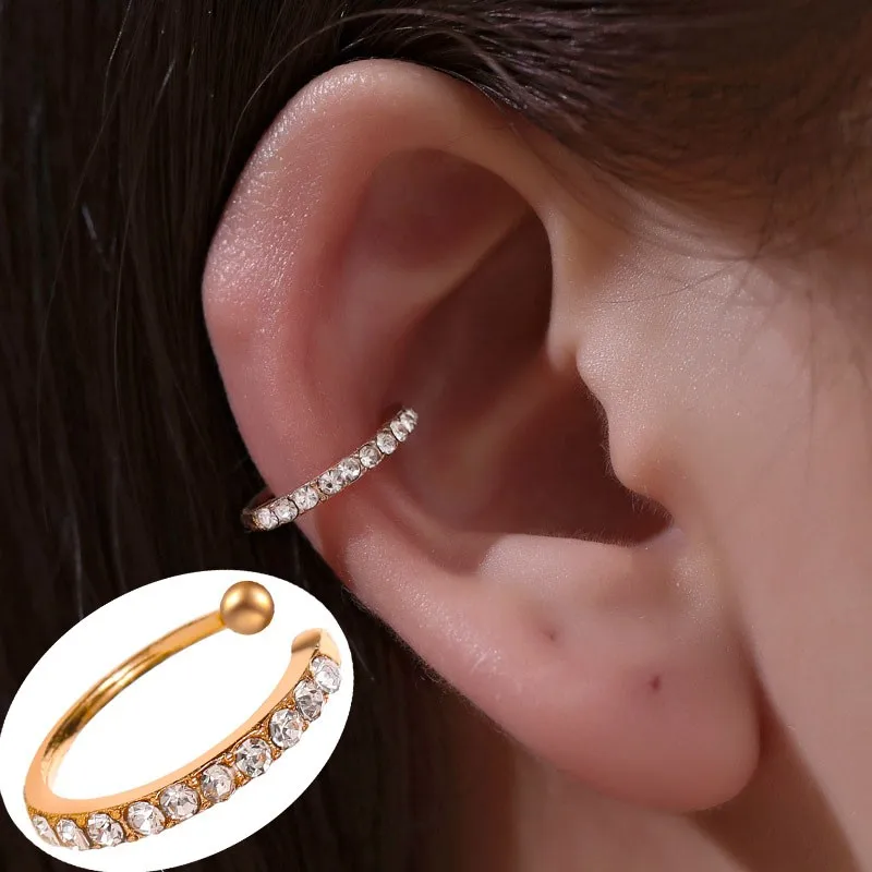 Punk Ear Clip Earrings For Women Jewelry Ear Cuffs Without Hole Fake Piercing Earring Earcuff C-shape Clip On Earrings Brincos