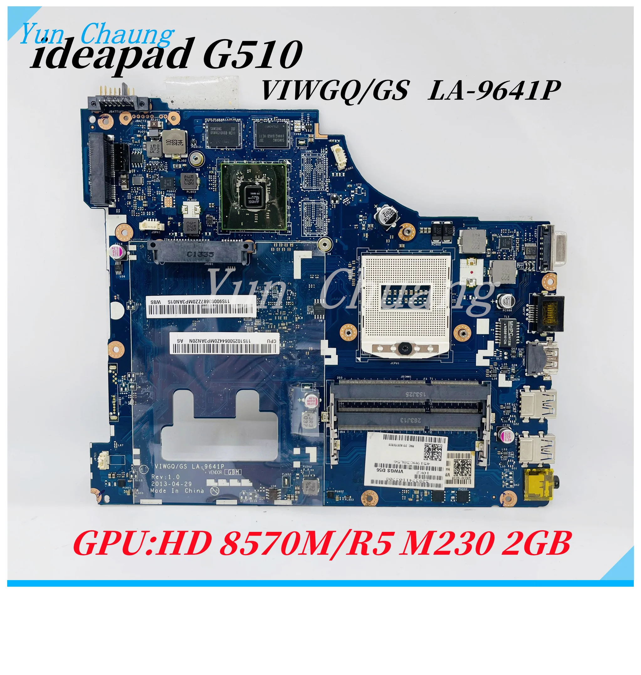 

90003687 90005739 VIWGQ GS LA-9641P Mainboard For Lenovo ideapad G510 Laptop Motherboard Radeon HD 8570M/R5 M230 2G GPU DDR3L