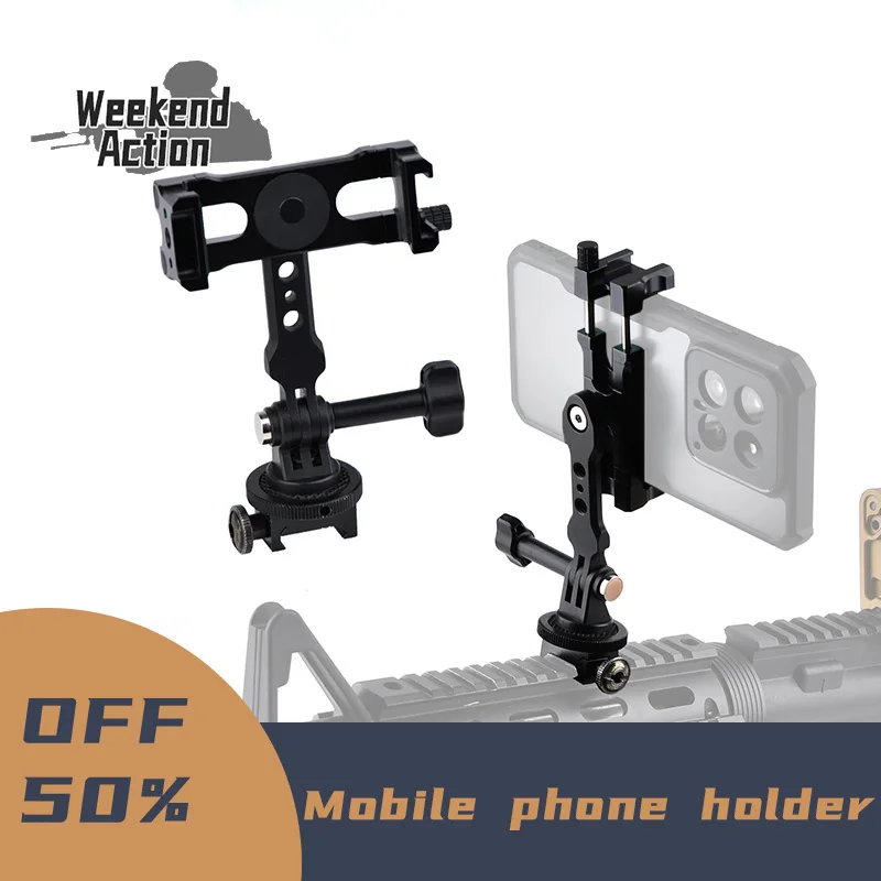 WADSN Mobile phone holder Mount For 20mm Picatinny Rail Hunting Airsoft Accessories gun first person shooting Youtube video