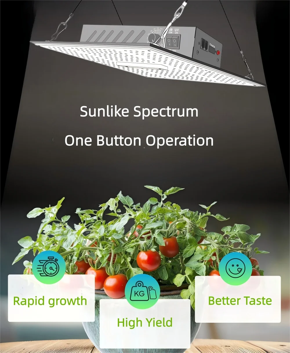 

BAVAGREEN 130W Full Spectrum LED Grow Light UV IR Separately Control Intergrated Timer Dimmable Plant LED Lamp for Veg Flower