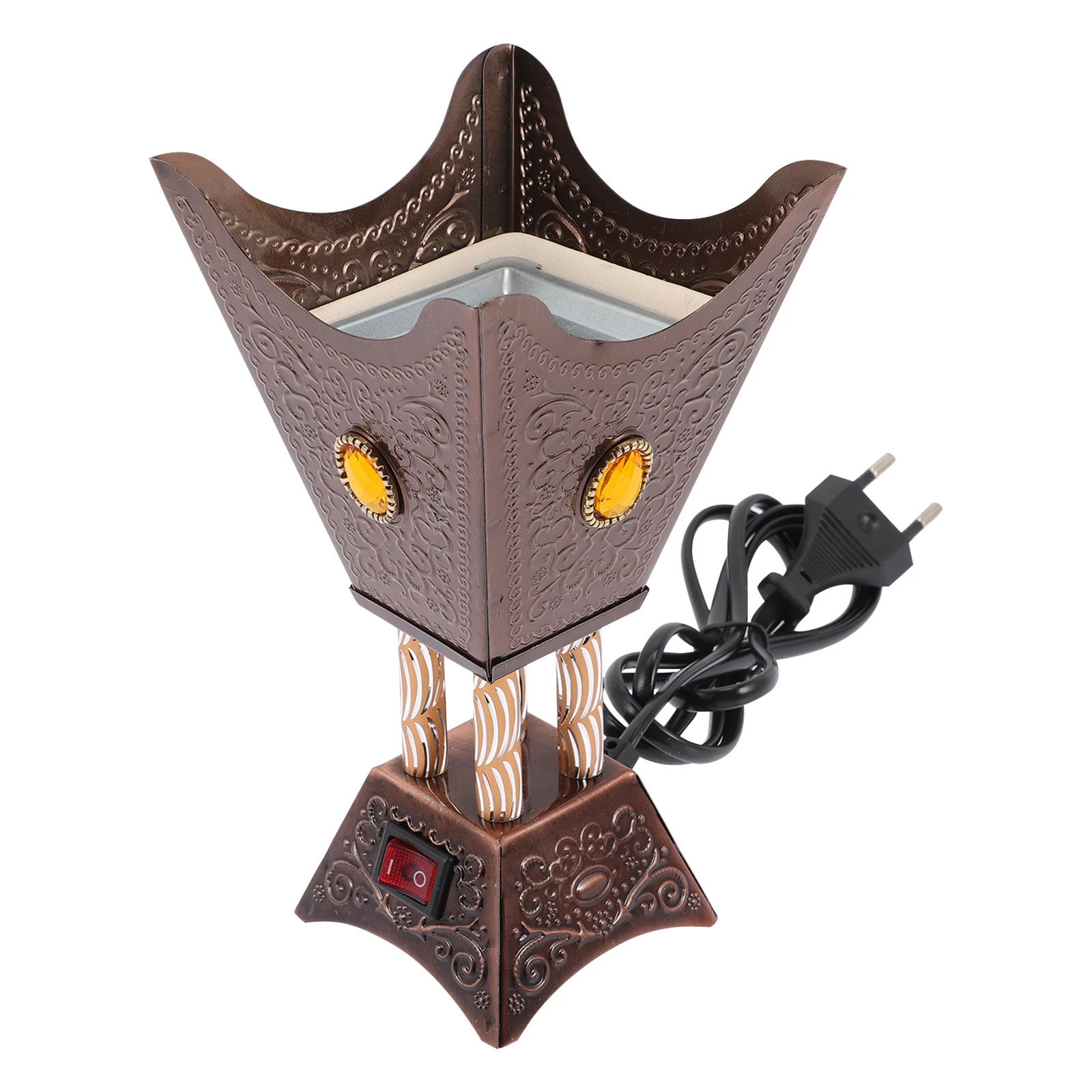 

1pcs Electric Incense Burner Style Iron Aroma Stove For Home Office Decor Air Purifying Compact Lightweight Eu Plug