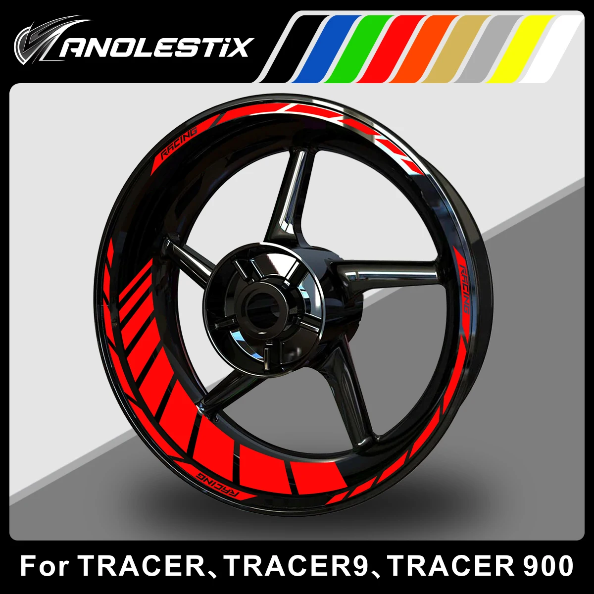 

AnoleStix Reflective Motorcycle Wheel Sticker Hub Decal Rim Stripe Tape For YAMAHA TRACER TRACER9 TRACER9GT TRACER900