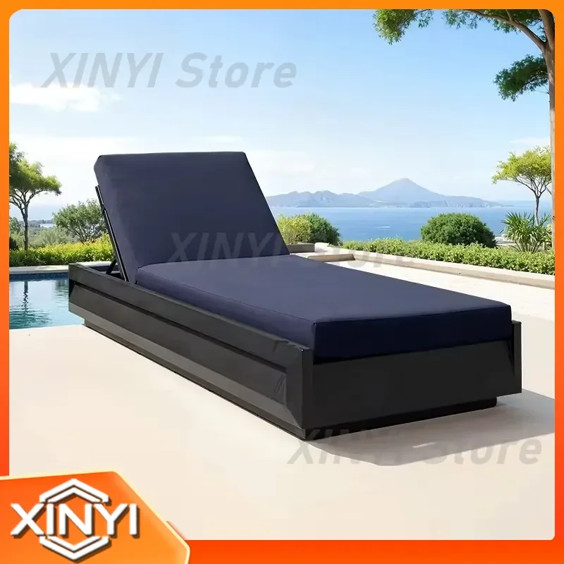 Deluxe Terrace Outdoor Sofa Bed for Aluminum Sunlounger for Pool Side Waterproof Lounger for Patio Garden Backyard Deck