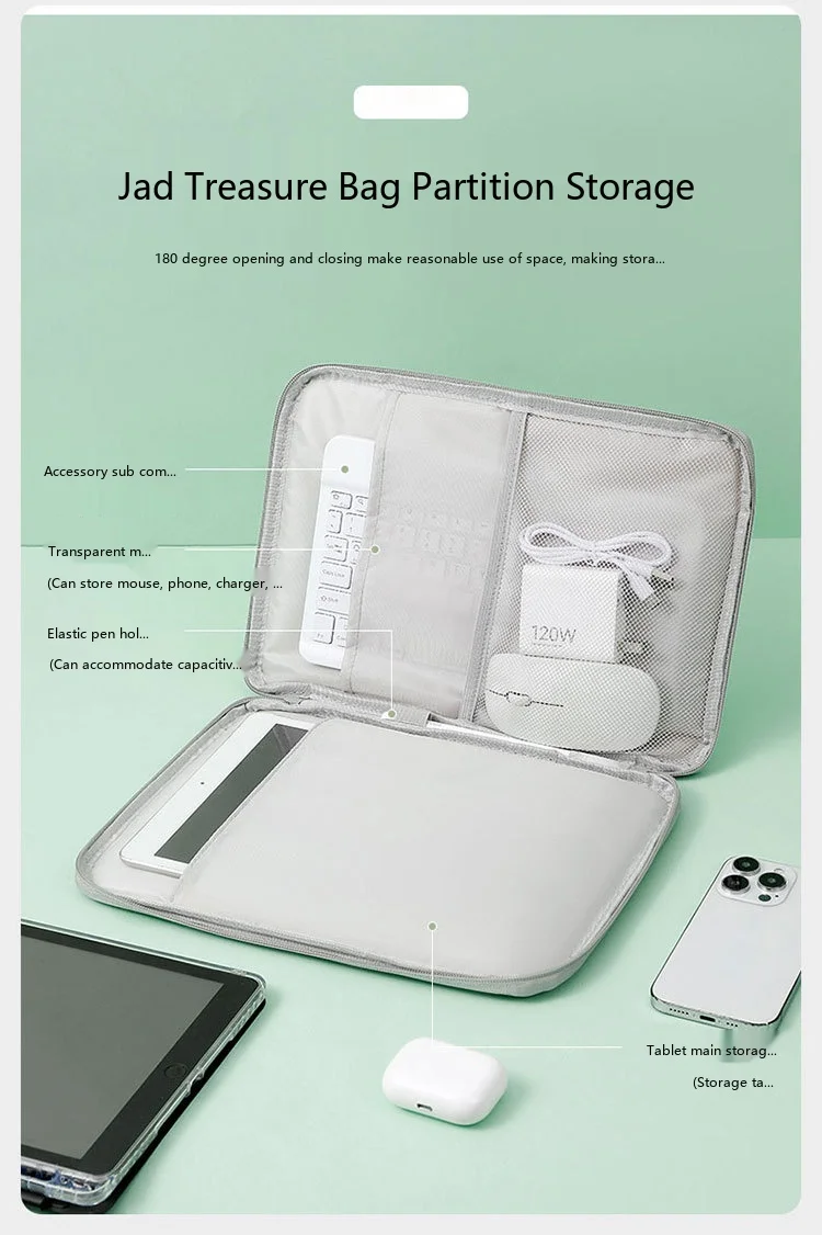 Premium PU Tablet-Hülle 10,9-13,3 Zoll Schutztasche für iPad mit weichem Futter – Detail 5