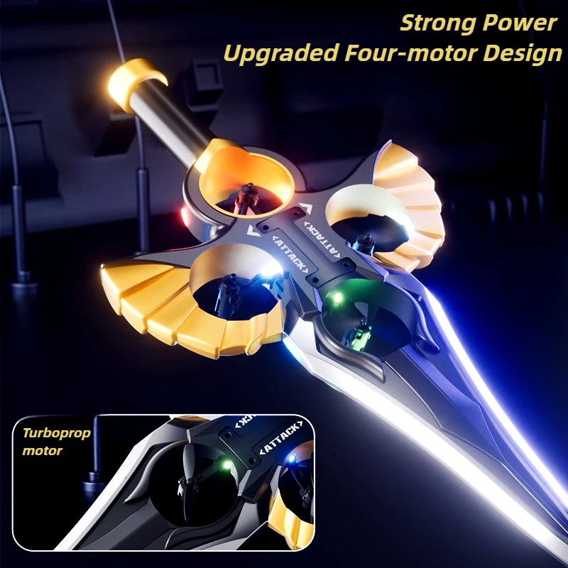 Espada voadora de 37cm, aeronave com sensor de movimento, brinquedo de controle remoto, espada, jogo periférico, modelo de drone, brinquedos ao ar livre, presente de aniversário para meninos
