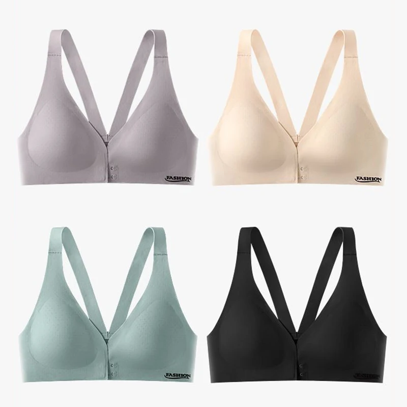 Plus Size Bra Front Buckle Adjustable Underwear Sexy Beautiful Back Comfortable Gathered Breasts Breathable Sports Bra