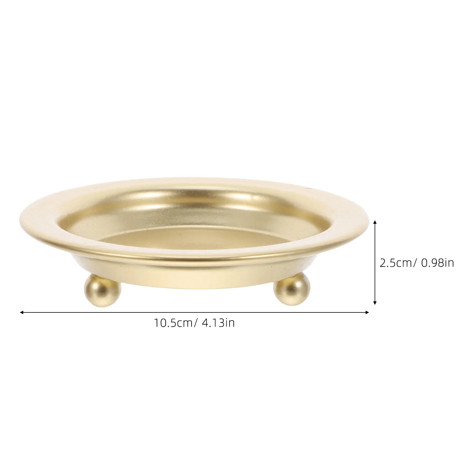 4Pcs Vintage Tray Set Gold Iron Plate Round Porcelain Base Decorative Pillar Holder Wax Catcher Table Decorations view 5