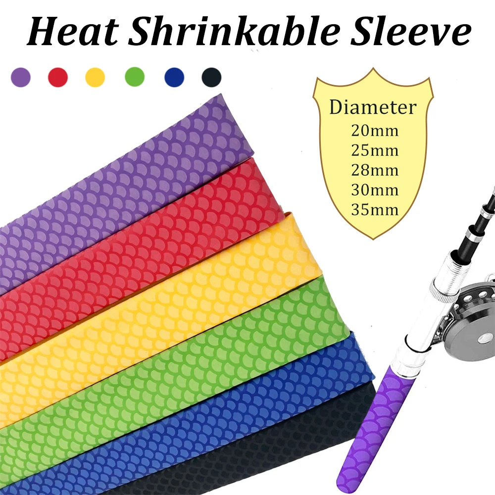 

20/25/28/30/35mm Diameter Heat Shrink Wrap Tubing Sleeve for Fishing Rod Grips Handle Ice Hockey Stick Badminton Tennis Racket