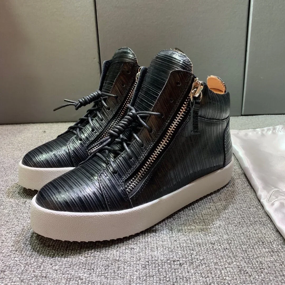 

New Fashion Casual Sneakers for Men Brand Designer Women High-top Tennis shoes 35-48 Luxury Real Leather GZ Sports G1044