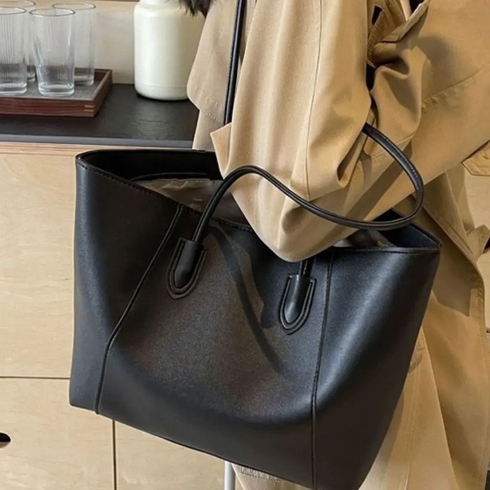 Elegant Shoulder Handbag Women Large Tote Bag Pu Leather Minimalist Fashion Daily Commuter Work School Casual Versatile Purse