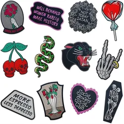 Embroidered Patch Iron On Patches for Clothing Snake Clothes Stickers Fabric Sewing Thermal Adhesive Applique Fusible Badgess