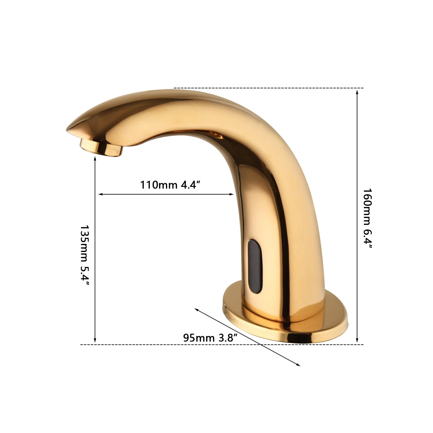 Monite Bathroom Basin Golden Plated Faucet Automatic Touch Free Sensor Faucets Solid Brass Deck Mounted Hot Cold Water Mixer Tap