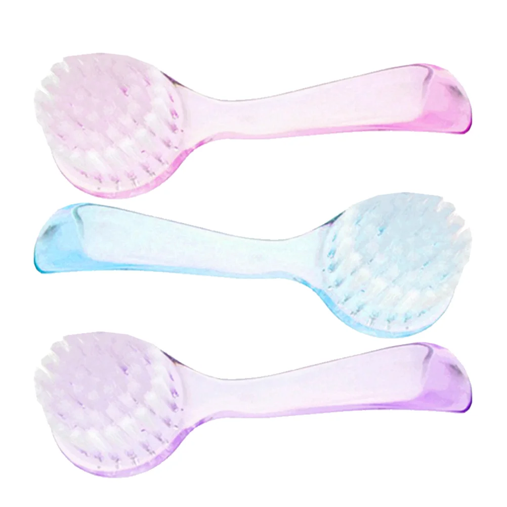 3 Pcs Nail Cleaning Brush Brushes Dust Manicure for Duster Cleaner Artificial Fiber Fingernail Scrub