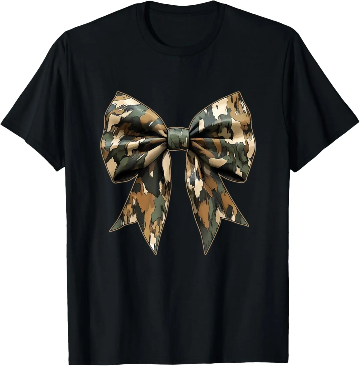 Camouflage Girls Camo Bow Camo Coquette Bow Hunting Women T-Shirt