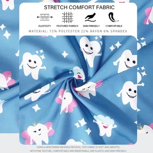 Männliche Arbeit Uniform Zähne bequemer Zahndruck Kurzarm Fischguss mit VOP Top Clinic Pharmacy Pflegezubehör Neue Bluse 6 Hauptverkaufs -Setion Post -Operation - №4