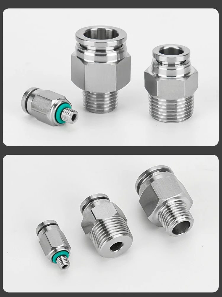 Connecteur pneumatique rapide 304 en acier inoxydable, PC PCF PL SL, connexion rapide 1/8 1/4 3/8 1/2 M5 BSP, raccords de tuyaux