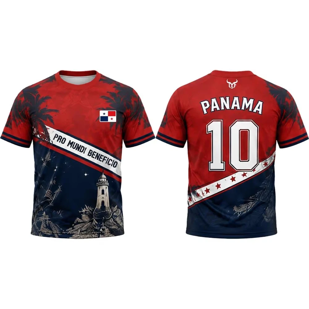2026 Panama Football Jersey, Panama Flag Pattern T-Shirt, Outdoor Sports Football Training Shirt