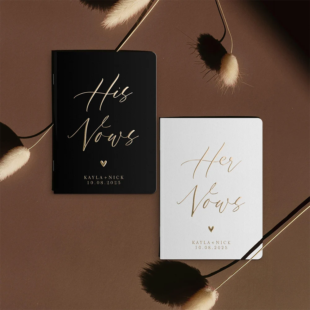 Livres de vœux de mariage personnalisés, son vœux, livre de vœux de mariage personnalisé avec nom et/ou Date, ensemble de 2 livres de promesse