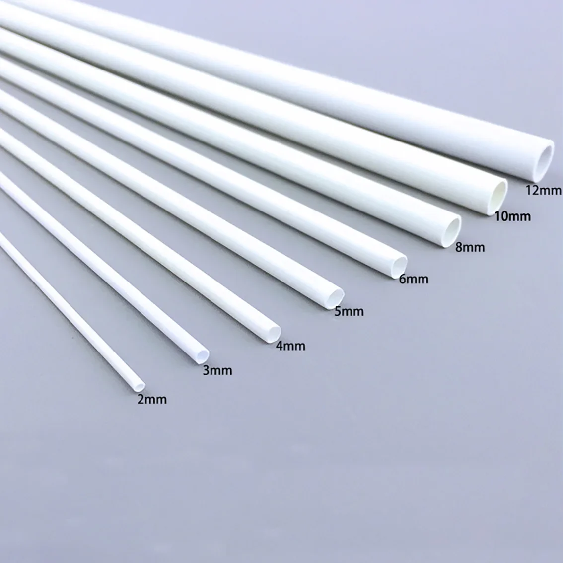 1-30Pcs Diameter 2-8mm White ABS Round Tube Length 250mm Hollow Plastic Hard Rubber Tube DIY Building Model Material Consumption