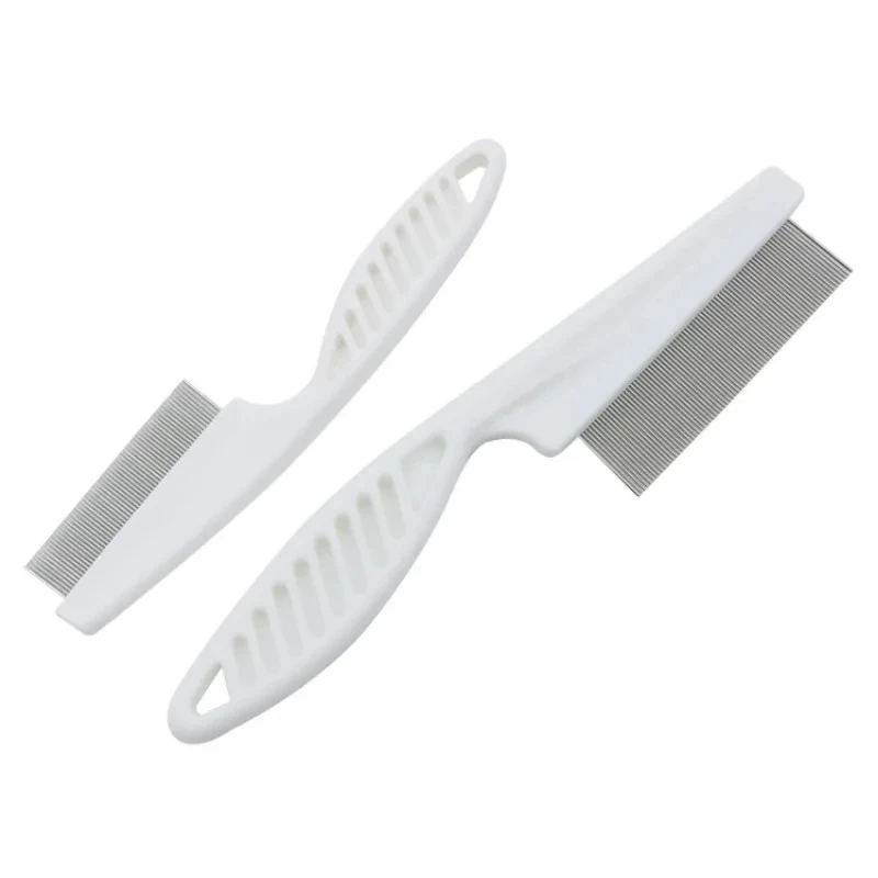 Flea Comb Dog Cat Hair Removal Brush Stainless Steel Dense Teeth Inline Comb Portable Pet Universal Grooming Cleaning Supplies