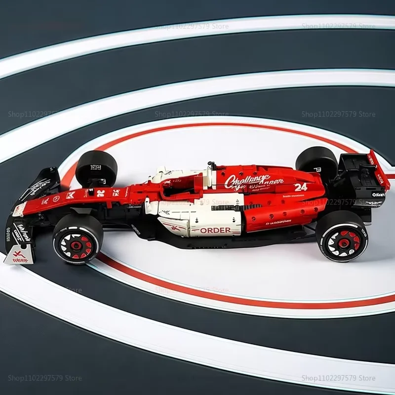 Red 1:8 Race Car Building Set 1700+PCS MOC DIY Car Model Kits Collectible Racing Toy Birthday Gifts For Kids And Car Enthusiasts