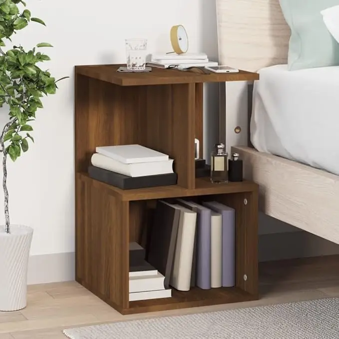 

Bedside Cabinets Bedroom Nightstand End Table Telephone Stand Side Table Bed Drawer Cabinet with Storage Brown Oak