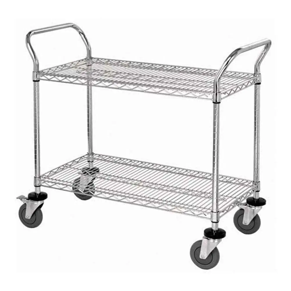 Quantum Storage Systems Wrc-1842-2 2-Tier Wire Utility Cart, 2 Wire Shelves, 5