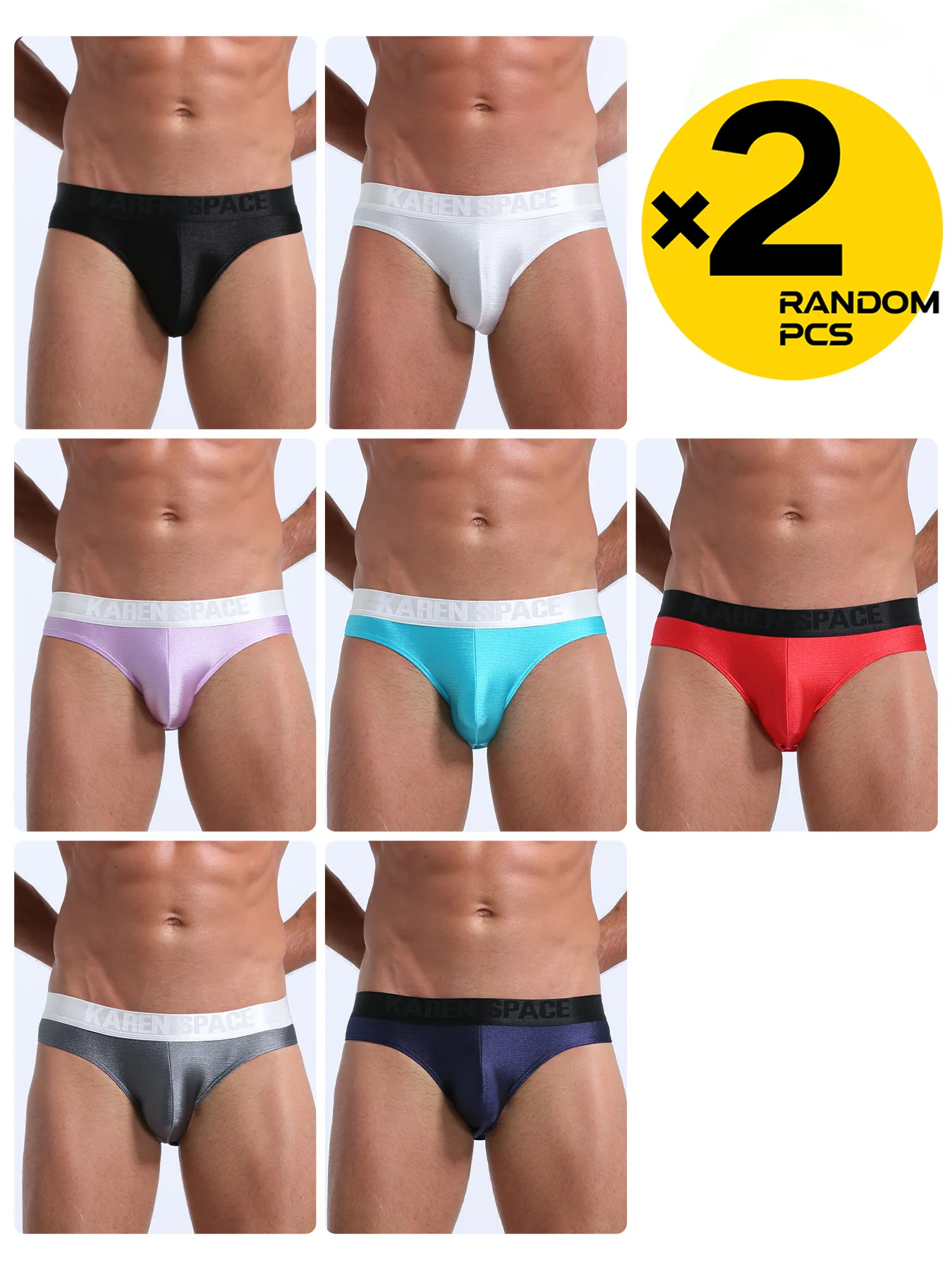 

Men's Low Waist Briefs with Large Pouch Breathable Sexy Triangle Underwear Hip Enhancing Thin Design Comfortable Not Hot 2pc