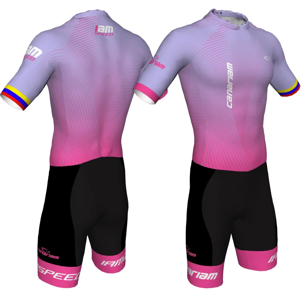 

Canariam Inline Roller Skate Speed Skinsuit Men Triathlon Skating Suit Triathlon Road Roller Jumpsuit Maillot Ice skating suit