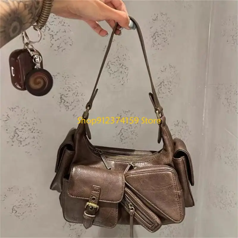 G5AE Shoulder Bag for Women Trendy Simple Purse Handbag Pu Leather Underarm Purse Fashion Clutch Purse with Zipper Closure view 4