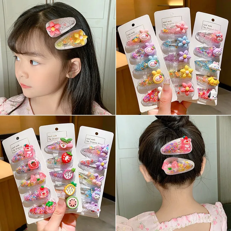 Children's Spring Drifting Sand Hair Clip Cute Baby Bang Fragmented Hair BB Clip Headwear Little Girl Card Sweet Hair Accessary