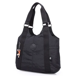 Bolso de nailon de gran capacidad para hombre y mujer, bandolera de hombro, resistente al agua, ligero, color azul y negro, M1332