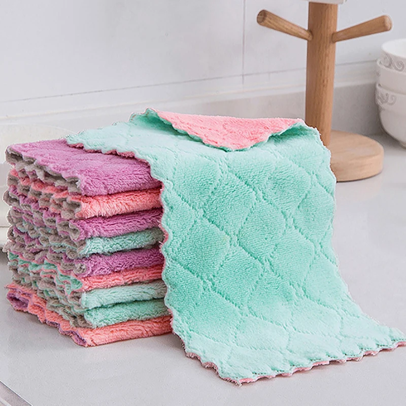 Paquete  10 Toallas  Microfibra Absorbentes y Lavables, Paño  Cocina Bien Tejido, Paño  Limpieza para el Hogar, Trapo