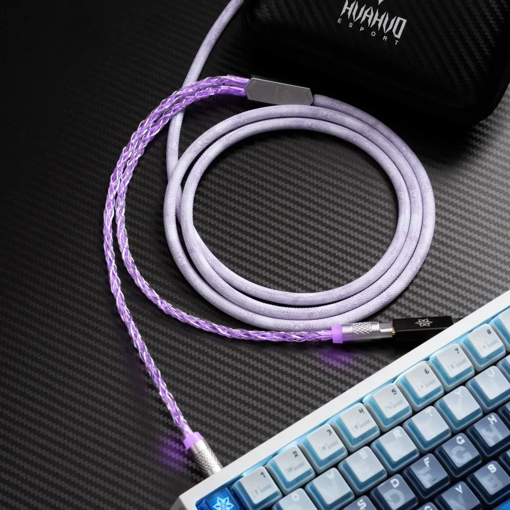 Huahuo E-Sports Pro Cashew Flower Keyboard Cable Aviation Plug 8K 1 to 2 Portable Magnetic Keyboard Line Gaming Accessories Gift