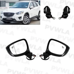 For Mazda CX-5 2015 2016 2017 Pair Left+Right Side 9 Pins Spray-free White Painted Rear Mirror Assembly