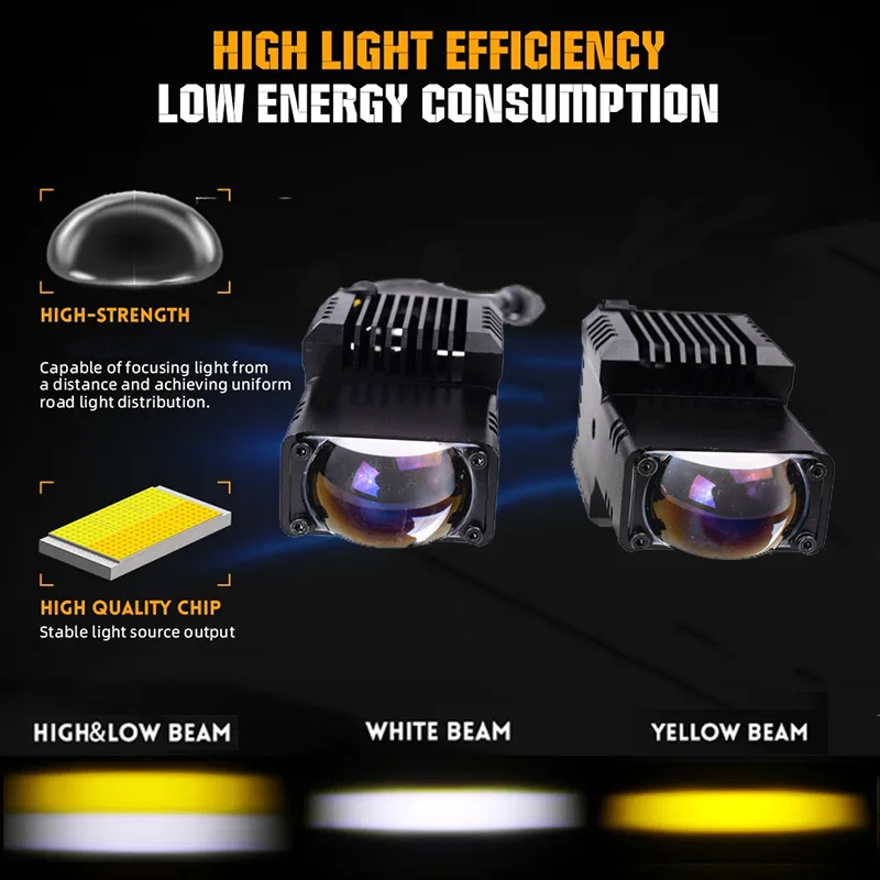60W/pair Senlo T1GT Motorcycle LED driving light 6000LM Auxiliary Headlight  Fog Lamps 3000k/6000k for ATV Truck Dirt Bike SUV