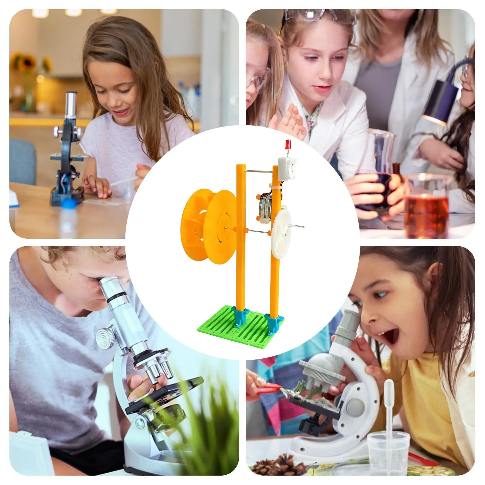 مجموعة أدوات علوم المولدات بناء كرنك اليد مولد كهرومائي للأطفال مشاريع بناء لأنشطة الفصول الدراسية للطلاب