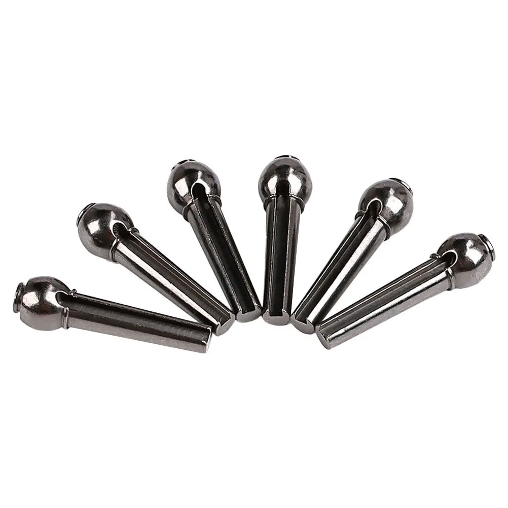 

6Pcs Guitar Bridge Pins Metal String Fasteners Lightweight Portable Replacement Parts for Folk Guitar Gl12a Tuning Pin