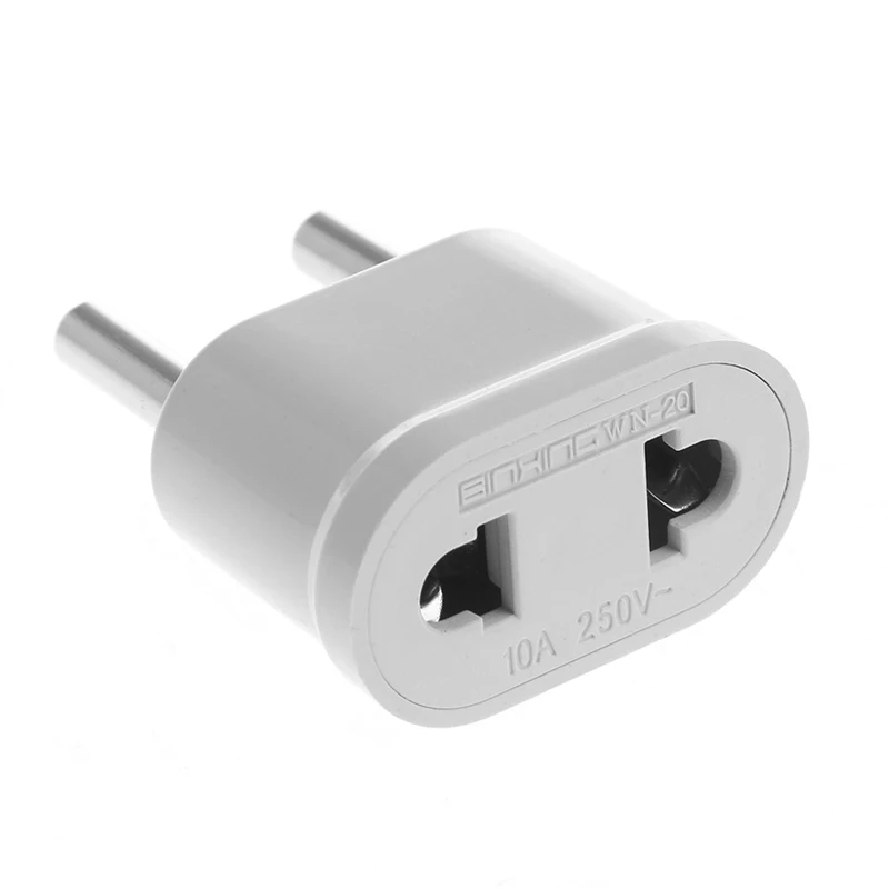 US to EU Euro Europe Plug Adapter 2 Round Socket Converter Travel Electrical Power Adapter Plug