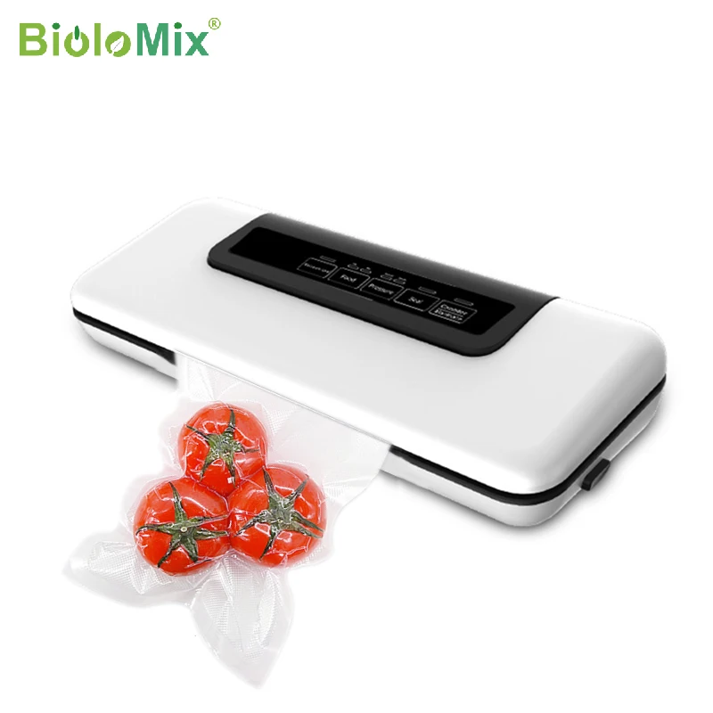 Biolomix aferidor do vácuo, máquina automática de poupança de alimentos para a conservação de alimentos, dry & wet mode para sous vide, 10 sacos de