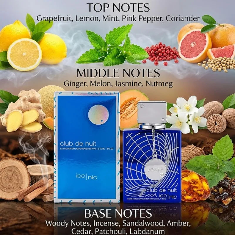 

Club De Nuit Perfume 50ml Unisex Eau De Parfum Long Lasting Fresh Citrus Woody Aquatic Fruity Spicy Luxury Scent