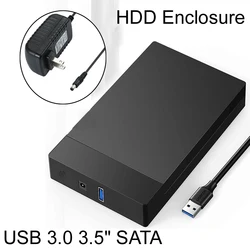 USB 3.0 3.5 inch HDD SATA External Hard Drive Case box Reader Support 10TB Hard Drive Enclosure High Speed Adapter for PC Lapop.