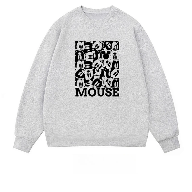 الإبداعية ميكي ماوس الرجال والنساء بأكمام طويلة الخريف والشتاء جديد ديزني عادية عالية الجودة جولة الرقبة قطنية عالية الجودة #2
