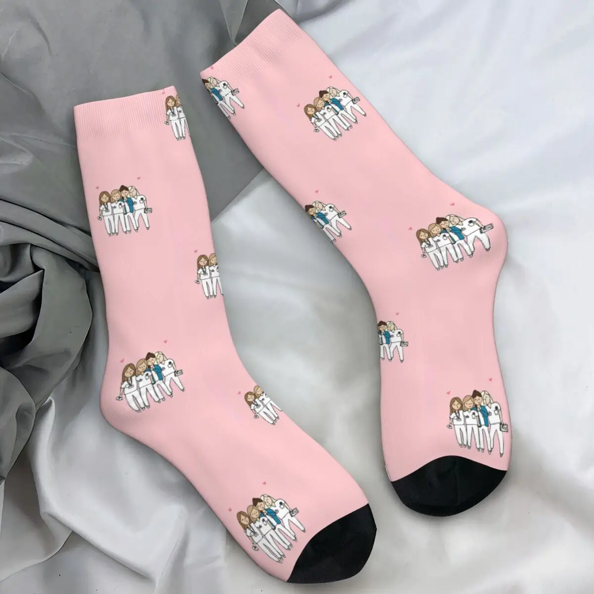 Doctor Print Socks Nurse Art Health Funny Stockings Men Quality Skateboard Socks Winter Design Anti-Slip Socks