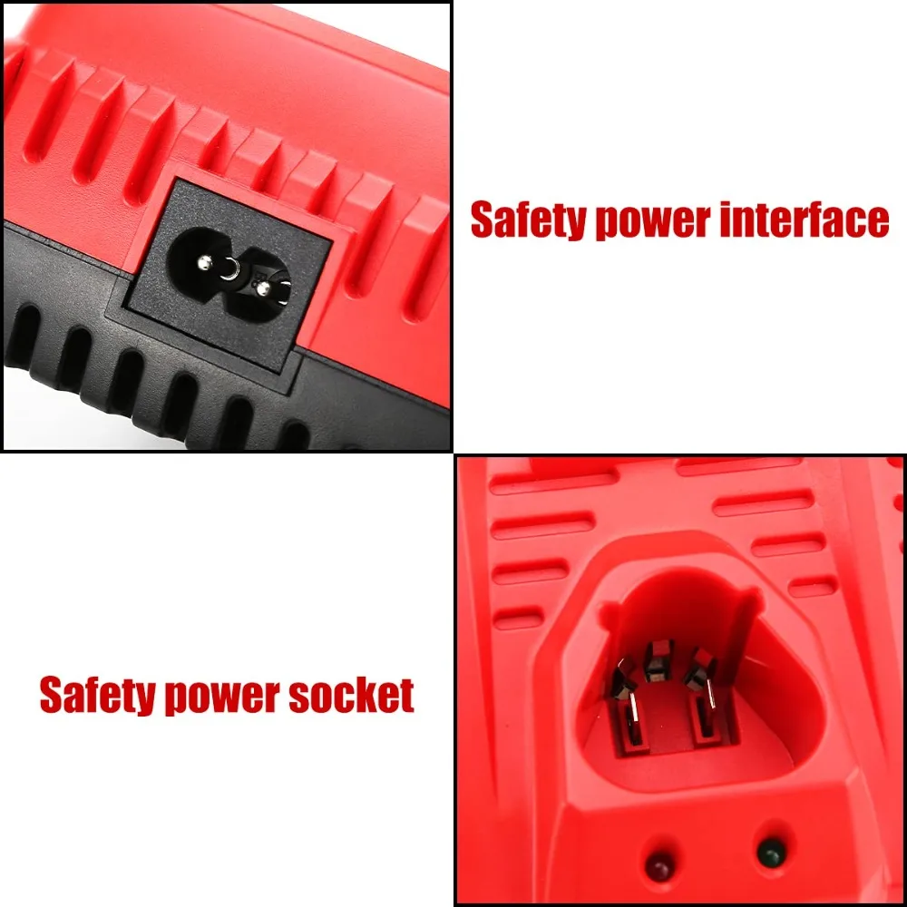 12V Lithium Battery Quick Charger Rechargeable Battery Charger for Milwaukee 12V Li-ion Battery 48-11-2401,48-11-2411,48-11-2440