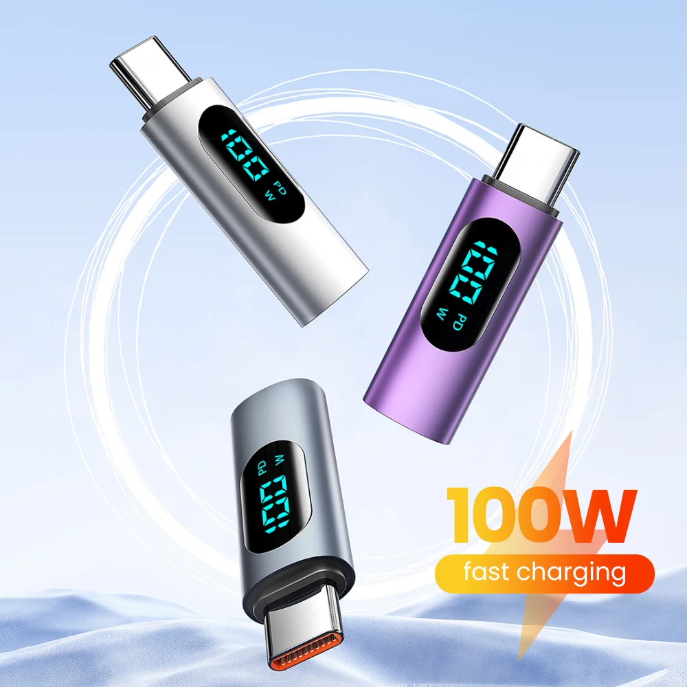 OLAF PD 100W Digital Display USB C To Type C OTG Adapter Fast Charge Converter For iPhone15 Samsung Xiaomi Data Adapter